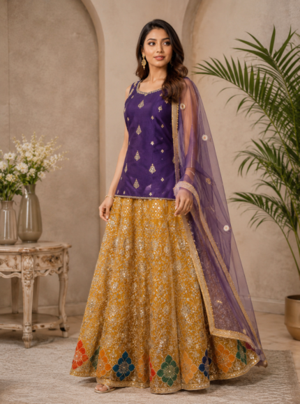 Purple lehnga