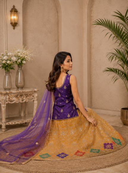 Dark Purple Lehenga