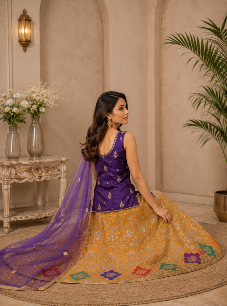 Dark Purple Lehenga