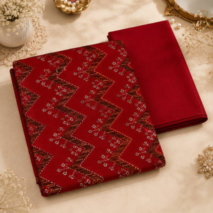 Red 2-Piece Unstitched Lawn Suit